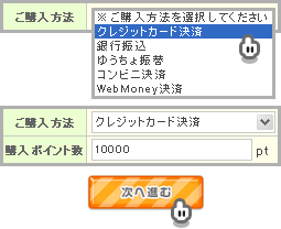 おさいぽ！ポイント購入方法（クレジットカード決済）